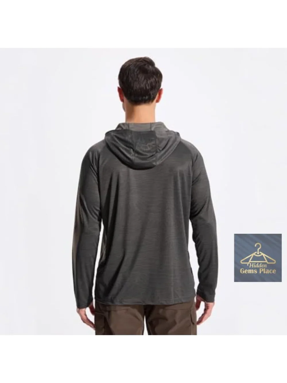 Men's UPF 50+ Sun Protection Hoodie Shirt Lightweight Long Sleeve Rash Guard